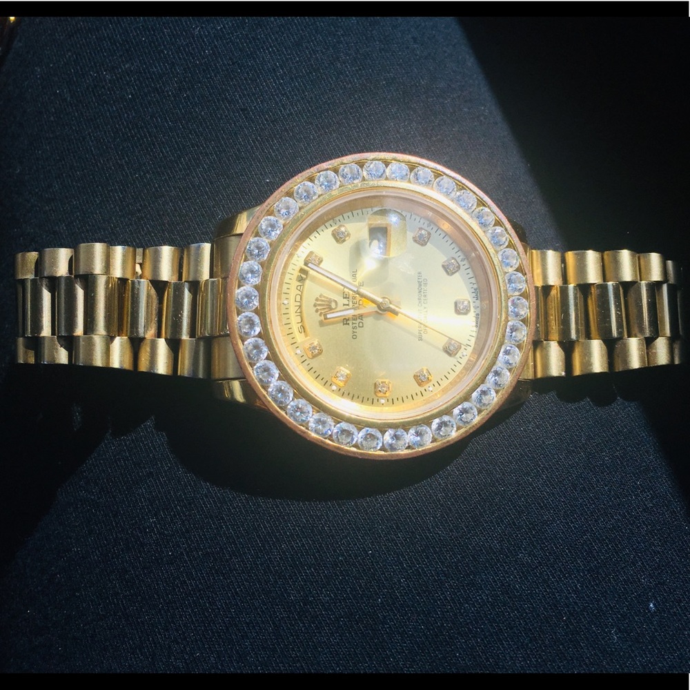 Gold diamond watch